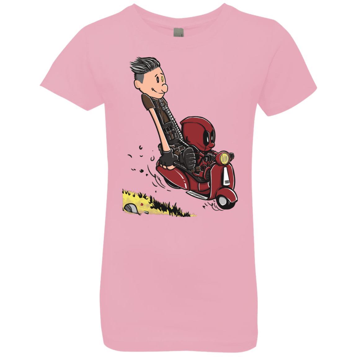 T-Shirts Light Pink / YXS Calvin & Deadpool Girls Premium T-Shirt