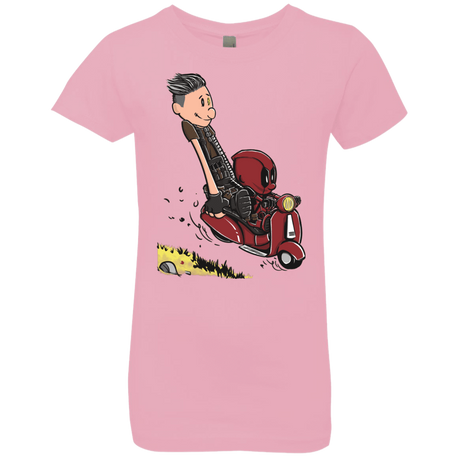 T-Shirts Light Pink / YXS Calvin & Deadpool Girls Premium T-Shirt