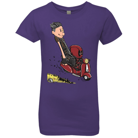 T-Shirts Purple Rush / YXS Calvin & Deadpool Girls Premium T-Shirt