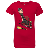T-Shirts Red / YXS Calvin & Deadpool Girls Premium T-Shirt