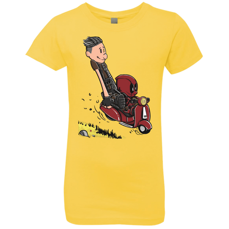 T-Shirts Vibrant Yellow / YXS Calvin & Deadpool Girls Premium T-Shirt