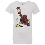 T-Shirts White / YXS Calvin & Deadpool Girls Premium T-Shirt