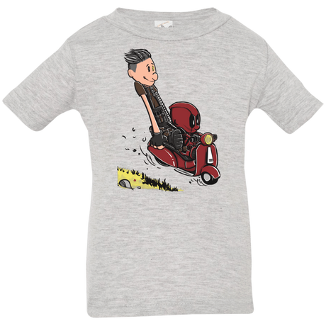 T-Shirts Heather Grey / 6 Months Calvin & Deadpool Infant Premium T-Shirt