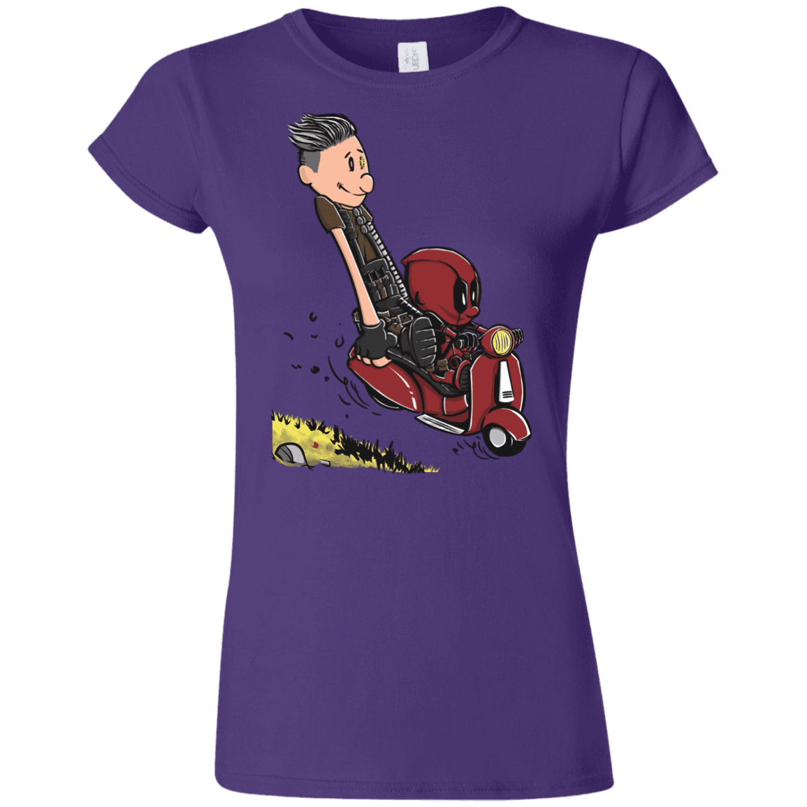 T-Shirts Purple / S Calvin & Deadpool Junior Slimmer-Fit T-Shirt