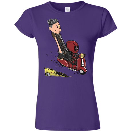 T-Shirts Purple / S Calvin & Deadpool Junior Slimmer-Fit T-Shirt