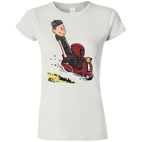 T-Shirts White / S Calvin & Deadpool Junior Slimmer-Fit T-Shirt