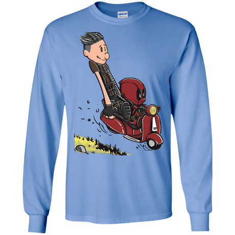 T-Shirts Carolina Blue / S Calvin & Deadpool Men's Long Sleeve T-Shirt