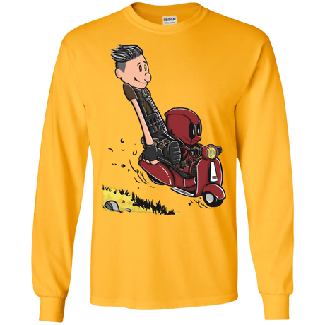 T-Shirts Gold / S Calvin & Deadpool Men's Long Sleeve T-Shirt