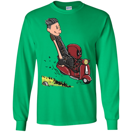 T-Shirts Irish Green / S Calvin & Deadpool Men's Long Sleeve T-Shirt