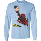 T-Shirts Light Blue / S Calvin & Deadpool Men's Long Sleeve T-Shirt