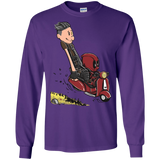 T-Shirts Purple / S Calvin & Deadpool Men's Long Sleeve T-Shirt