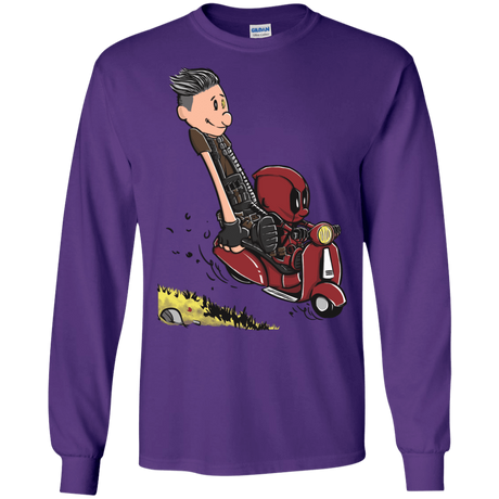 T-Shirts Purple / S Calvin & Deadpool Men's Long Sleeve T-Shirt