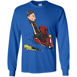 T-Shirts Royal / S Calvin & Deadpool Men's Long Sleeve T-Shirt