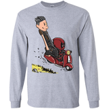 T-Shirts Sport Grey / S Calvin & Deadpool Men's Long Sleeve T-Shirt