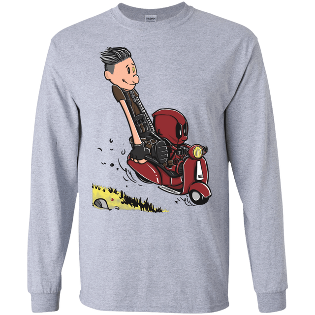 T-Shirts Sport Grey / S Calvin & Deadpool Men's Long Sleeve T-Shirt