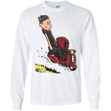 T-Shirts White / S Calvin & Deadpool Men's Long Sleeve T-Shirt