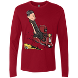 T-Shirts Cardinal / S Calvin & Deadpool Men's Premium Long Sleeve