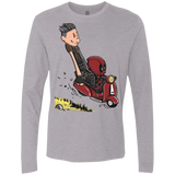 T-Shirts Heather Grey / S Calvin & Deadpool Men's Premium Long Sleeve