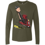 T-Shirts Military Green / S Calvin & Deadpool Men's Premium Long Sleeve