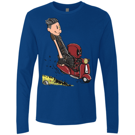 T-Shirts Royal / S Calvin & Deadpool Men's Premium Long Sleeve