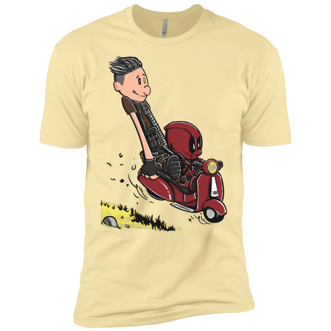 T-Shirts Banana Cream / X-Small Calvin & Deadpool Men's Premium T-Shirt