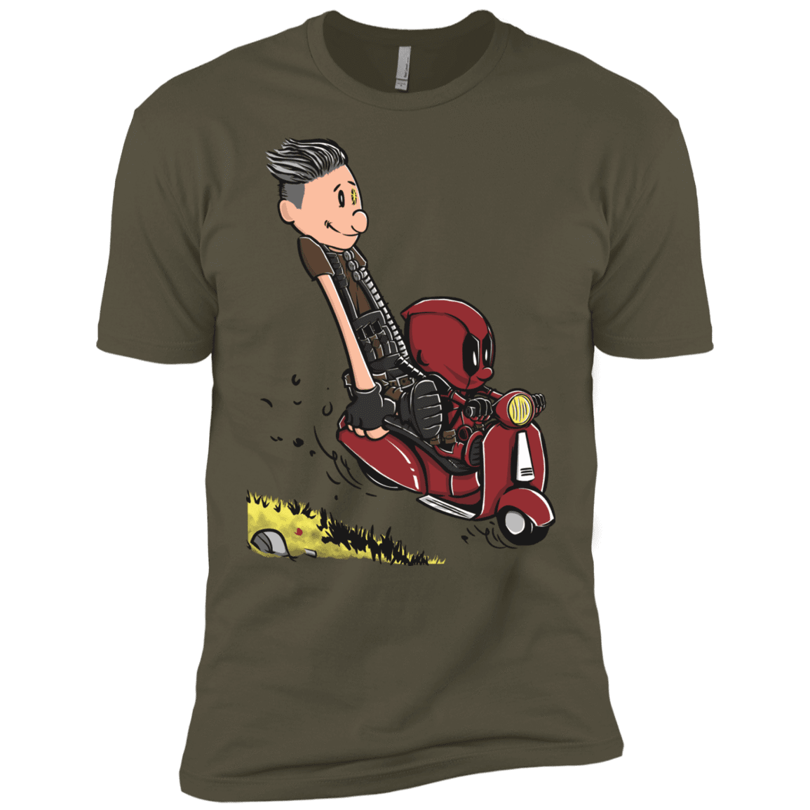 T-Shirts Military Green / X-Small Calvin & Deadpool Men's Premium T-Shirt