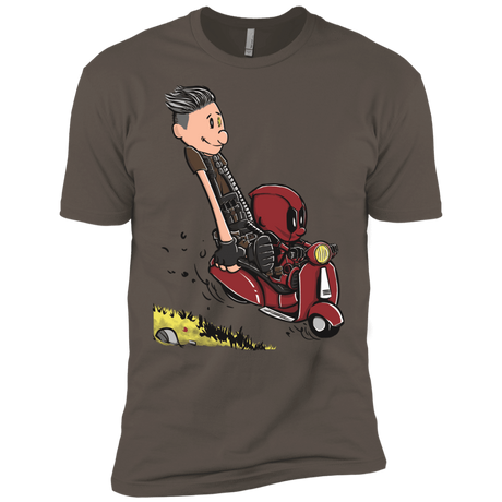 T-Shirts Warm Grey / X-Small Calvin & Deadpool Men's Premium T-Shirt