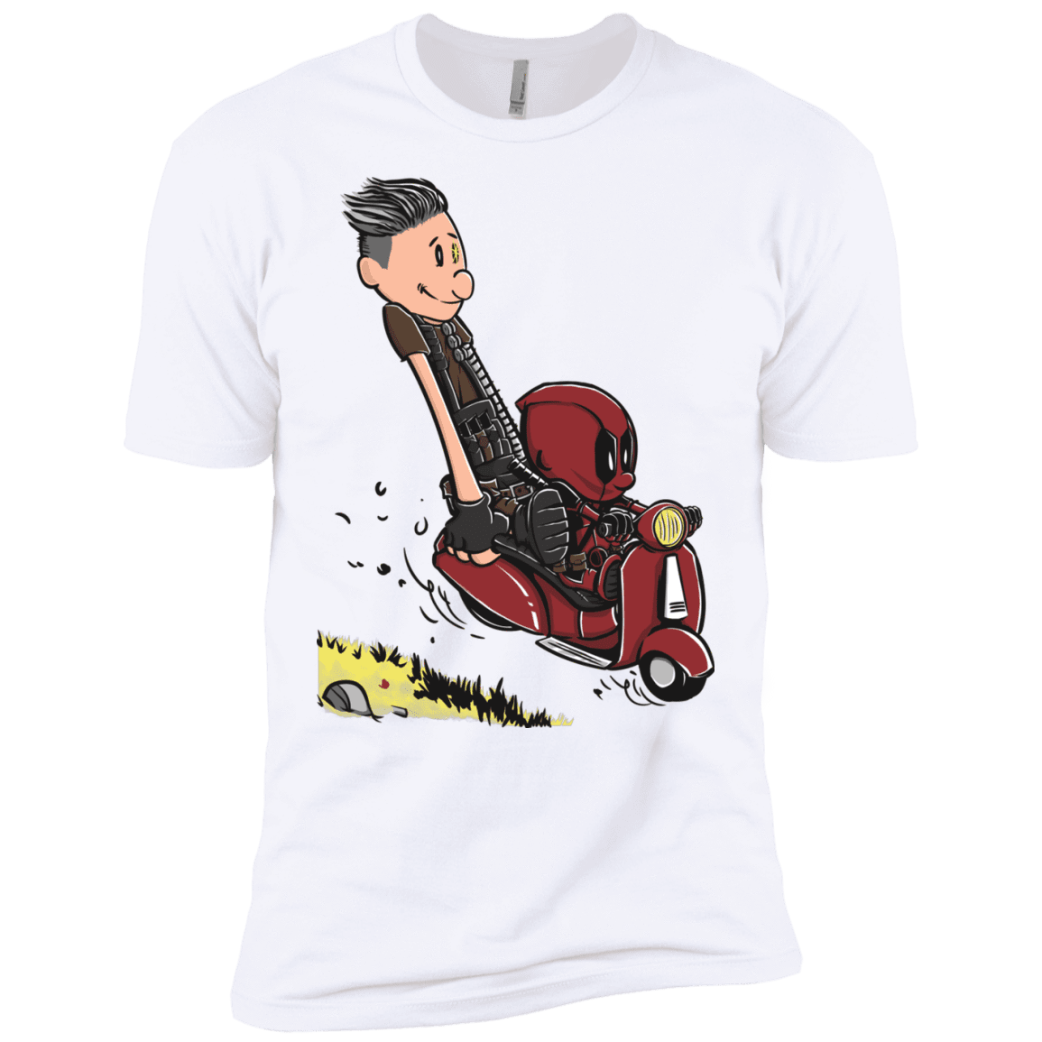 T-Shirts White / X-Small Calvin & Deadpool Men's Premium T-Shirt