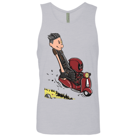 T-Shirts Heather Grey / S Calvin & Deadpool Men's Premium Tank Top