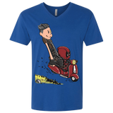 T-Shirts Royal / X-Small Calvin & Deadpool Men's Premium V-Neck