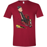 T-Shirts Cardinal Red / S Calvin & Deadpool Men's Semi-Fitted Softstyle
