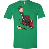 T-Shirts Heather Irish Green / S Calvin & Deadpool Men's Semi-Fitted Softstyle