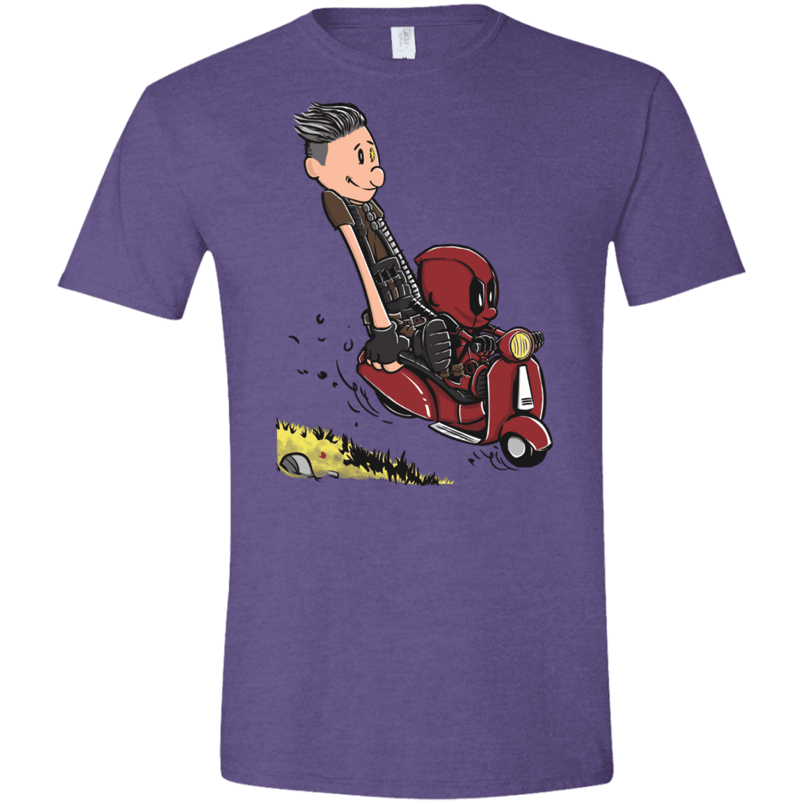 T-Shirts Heather Purple / S Calvin & Deadpool Men's Semi-Fitted Softstyle