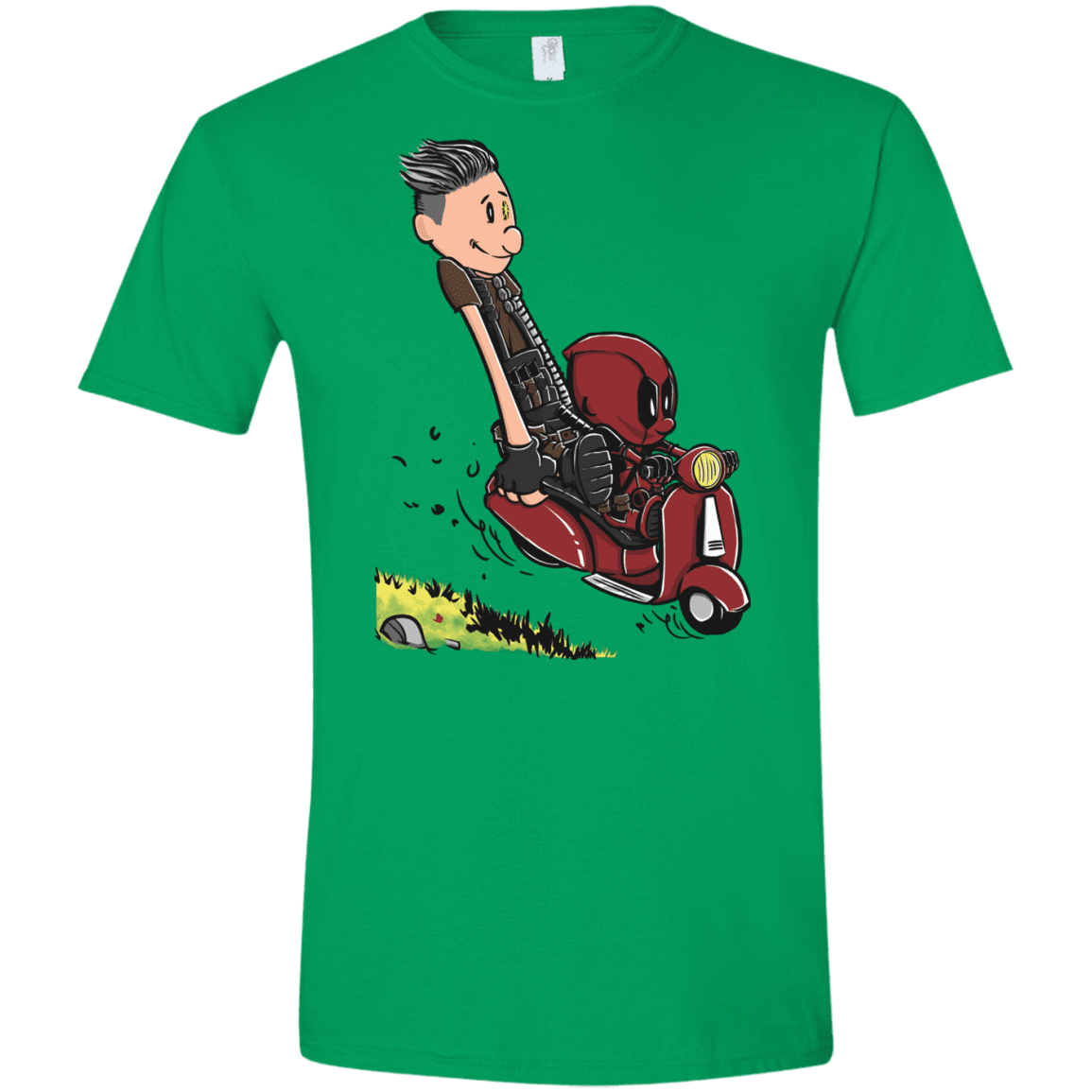 T-Shirts Irish Green / S Calvin & Deadpool Men's Semi-Fitted Softstyle