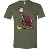 T-Shirts Military Green / S Calvin & Deadpool Men's Semi-Fitted Softstyle