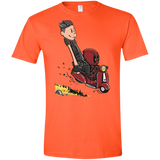 T-Shirts Orange / S Calvin & Deadpool Men's Semi-Fitted Softstyle