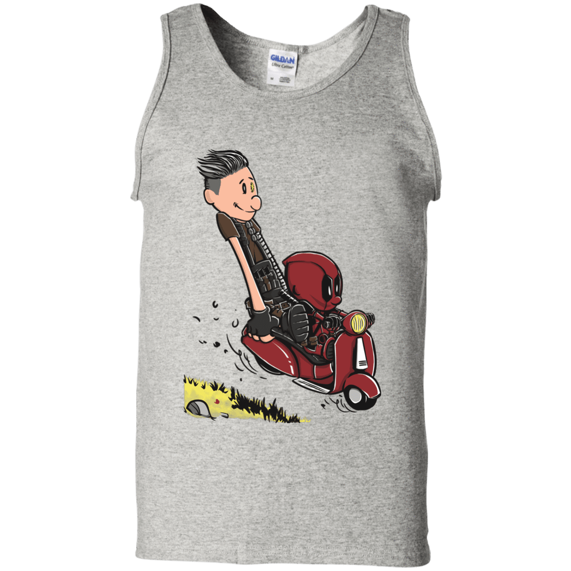 T-Shirts Ash / S Calvin & Deadpool Men's Tank Top