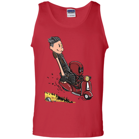 T-Shirts Red / S Calvin & Deadpool Men's Tank Top