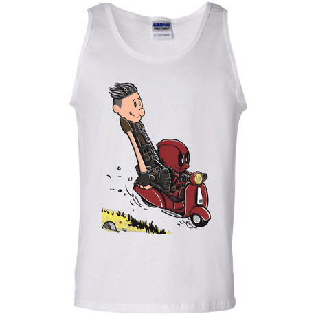 T-Shirts White / S Calvin & Deadpool Men's Tank Top