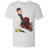 T-Shirts Heather White / S Calvin & Deadpool Men's Triblend T-Shirt