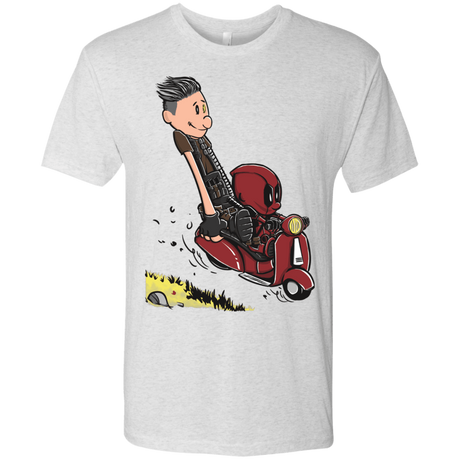 T-Shirts Heather White / S Calvin & Deadpool Men's Triblend T-Shirt