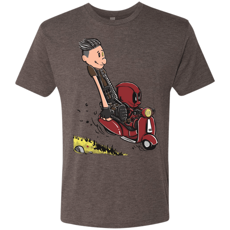 T-Shirts Macchiato / S Calvin & Deadpool Men's Triblend T-Shirt