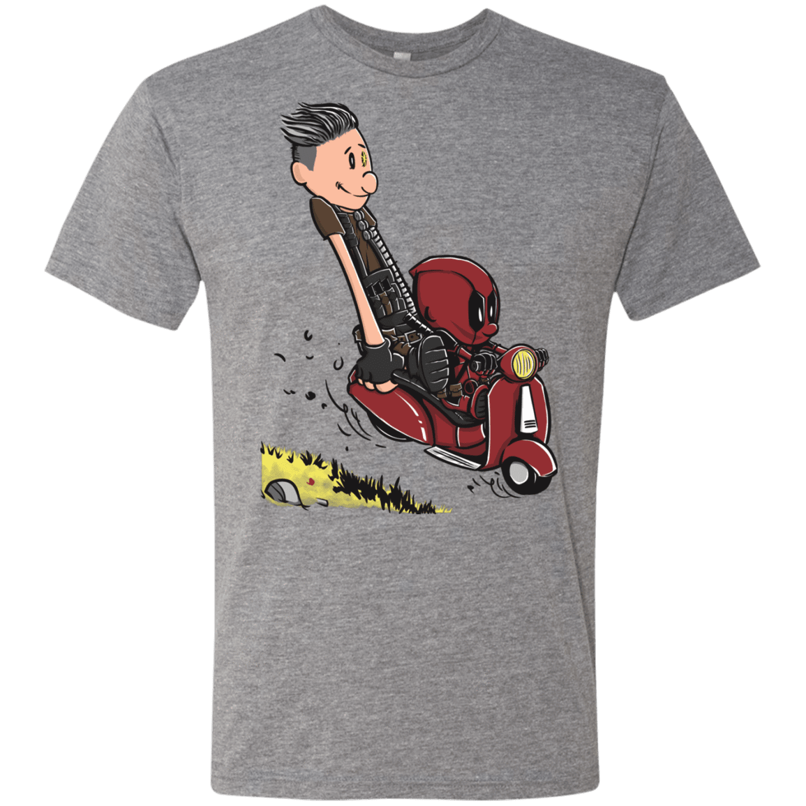 T-Shirts Premium Heather / S Calvin & Deadpool Men's Triblend T-Shirt
