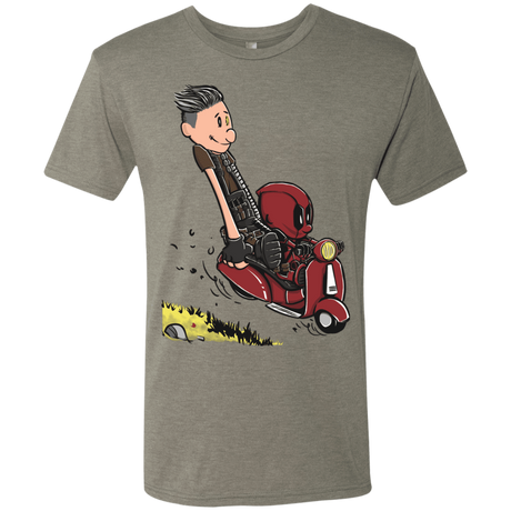 T-Shirts Venetian Grey / S Calvin & Deadpool Men's Triblend T-Shirt