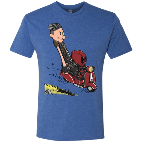 T-Shirts Vintage Royal / S Calvin & Deadpool Men's Triblend T-Shirt