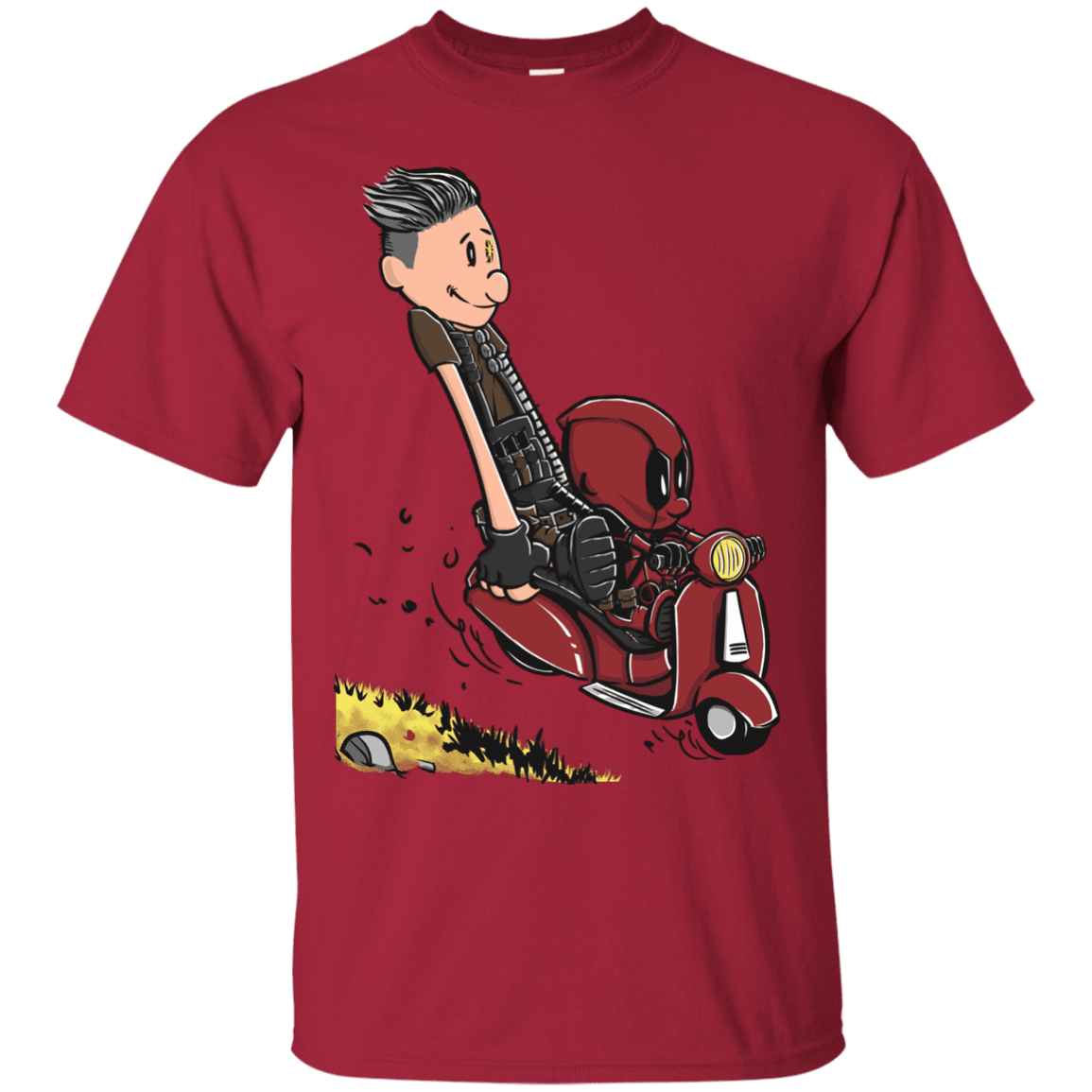 T-Shirts Cardinal / S Calvin & Deadpool T-Shirt