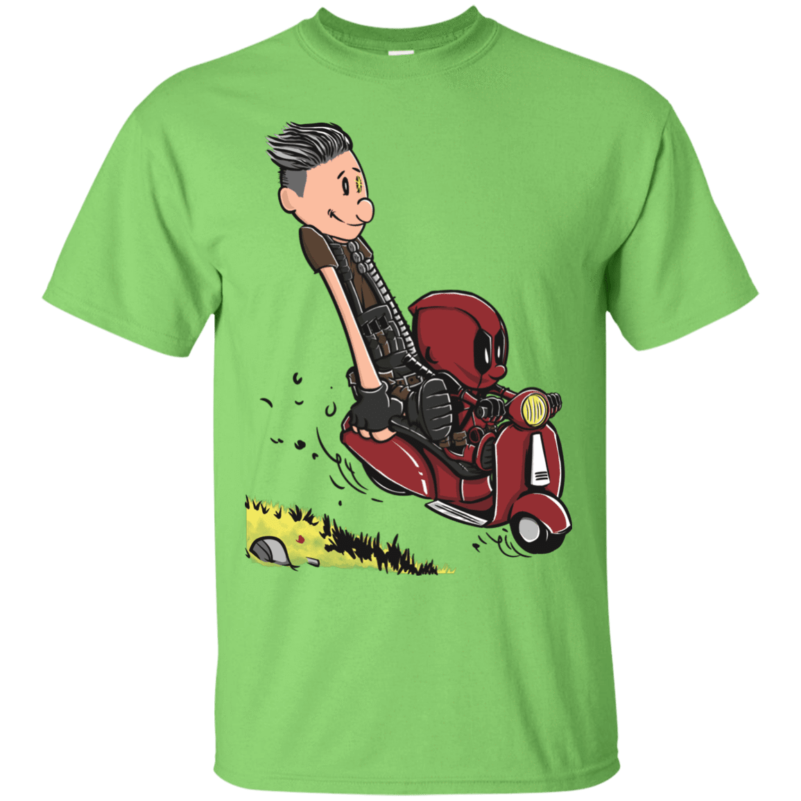 T-Shirts Lime / S Calvin & Deadpool T-Shirt