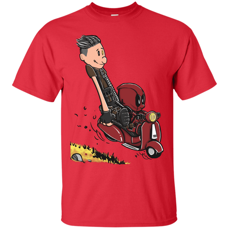 T-Shirts Red / S Calvin & Deadpool T-Shirt