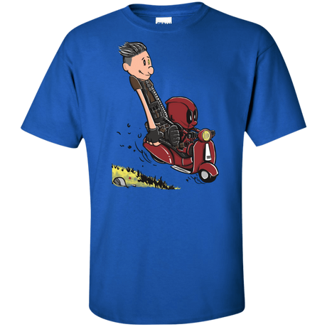 T-Shirts Royal / XLT Calvin & Deadpool Tall T-Shirt