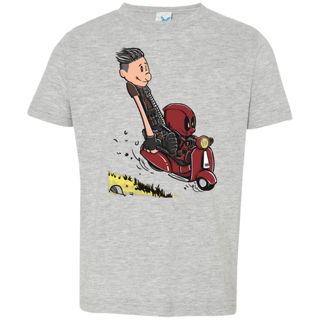 T-Shirts Heather Grey / 2T Calvin & Deadpool Toddler Premium T-Shirt